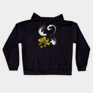 Birds and a yellow flower Kids Hoodie